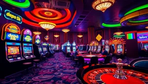 Rasakan sensasi Depo 5k di kasino mewah dengan mesin slot yang penuh warna.