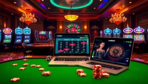 Sbobet offers an immersive online gambling experience with flashy slot machines and vibrant casino tables.