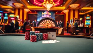 Experience nhà cái vua99's thrilling casino atmosphere with poker chips and roulette.